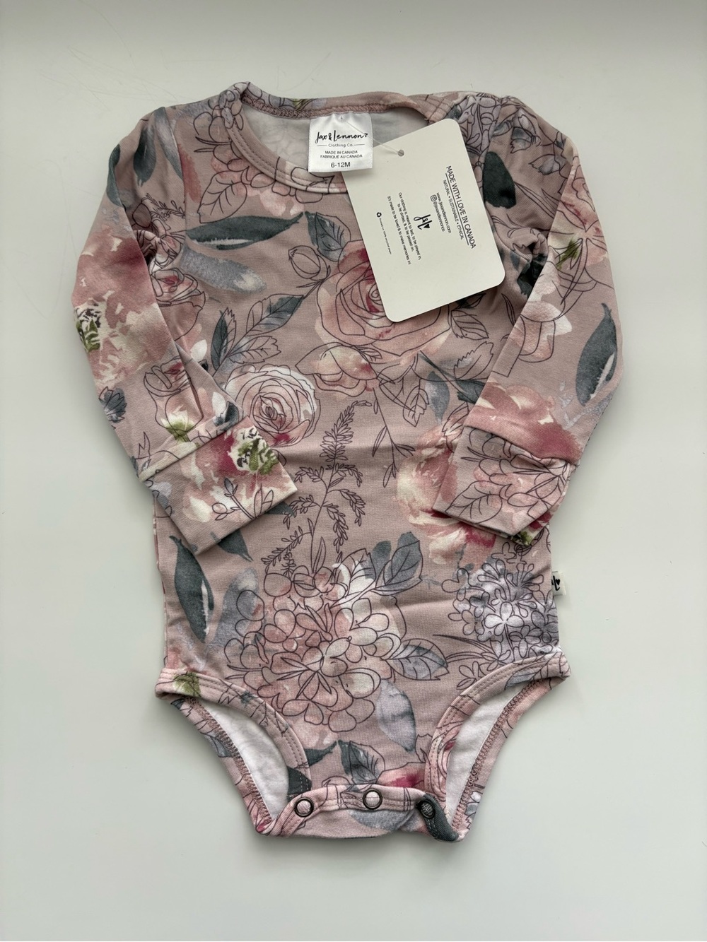 Jax & Lennon Long-sleeve Bodysuit 6-12M